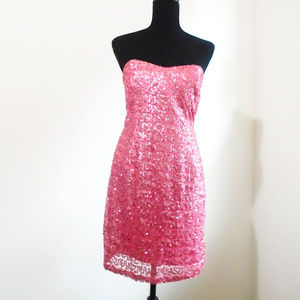 Windsor sz 11 pink sequin strapless dress